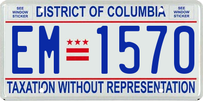 DC license plate EM1570