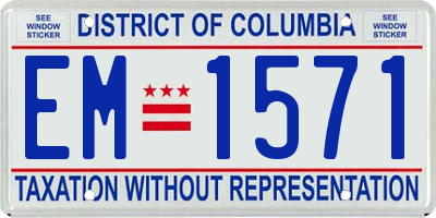 DC license plate EM1571