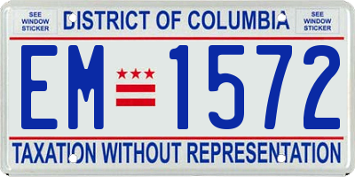 DC license plate EM1572