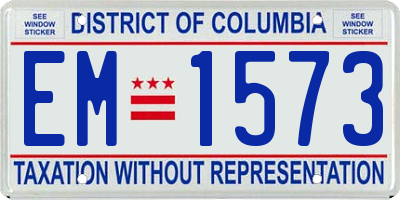 DC license plate EM1573