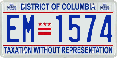 DC license plate EM1574