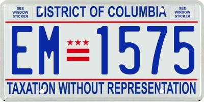 DC license plate EM1575