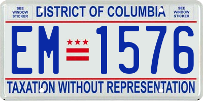 DC license plate EM1576