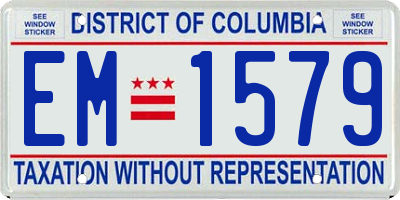 DC license plate EM1579