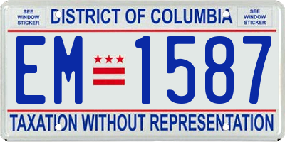 DC license plate EM1587