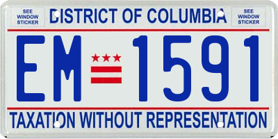 DC license plate EM1591