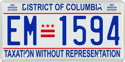 DC license plate EM1594