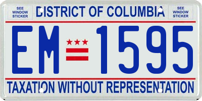 DC license plate EM1595