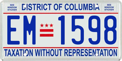 DC license plate EM1598