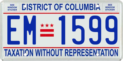 DC license plate EM1599