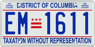 DC license plate EM1611