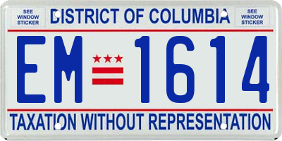 DC license plate EM1614