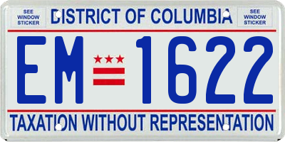 DC license plate EM1622