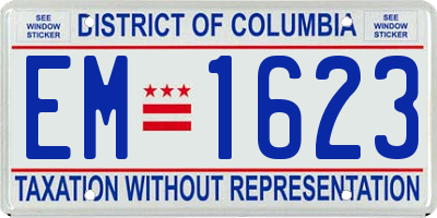 DC license plate EM1623