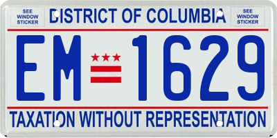 DC license plate EM1629