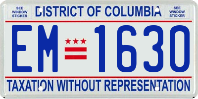 DC license plate EM1630