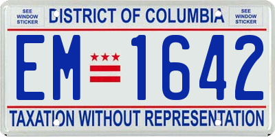 DC license plate EM1642