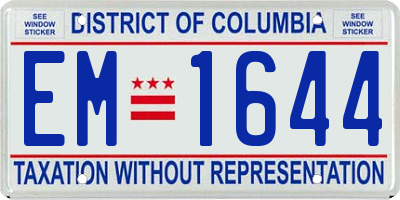 DC license plate EM1644