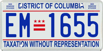 DC license plate EM1655