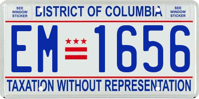 DC license plate EM1656