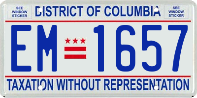 DC license plate EM1657