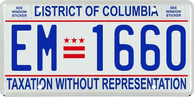 DC license plate EM1660