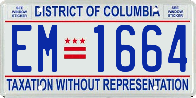 DC license plate EM1664