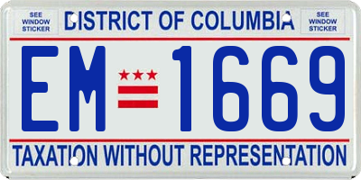 DC license plate EM1669
