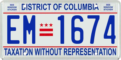 DC license plate EM1674