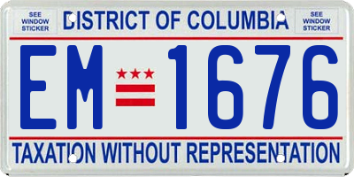 DC license plate EM1676