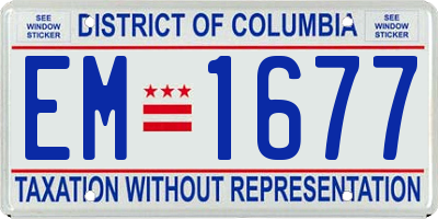 DC license plate EM1677