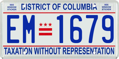 DC license plate EM1679