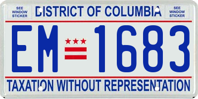DC license plate EM1683