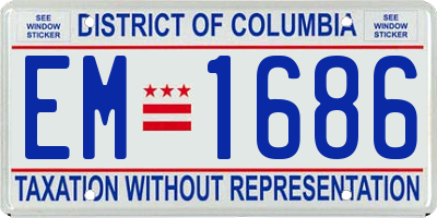 DC license plate EM1686