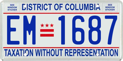 DC license plate EM1687