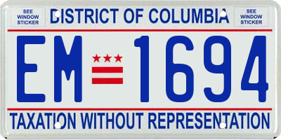 DC license plate EM1694