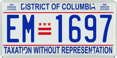 DC license plate EM1697