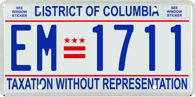 DC license plate EM1711