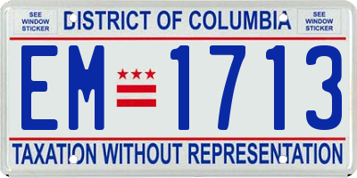 DC license plate EM1713