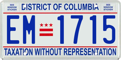 DC license plate EM1715