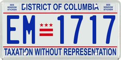 DC license plate EM1717
