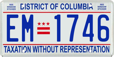 DC license plate EM1746