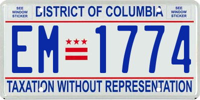 DC license plate EM1774