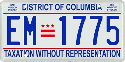 DC license plate EM1775