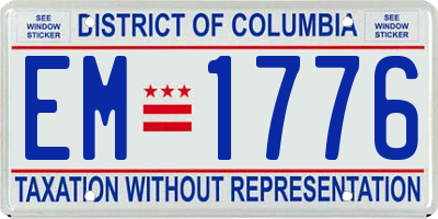 DC license plate EM1776