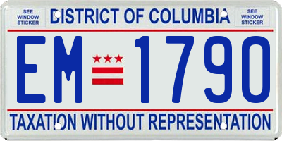 DC license plate EM1790