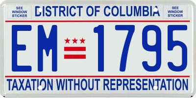 DC license plate EM1795