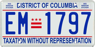 DC license plate EM1797