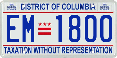 DC license plate EM1800