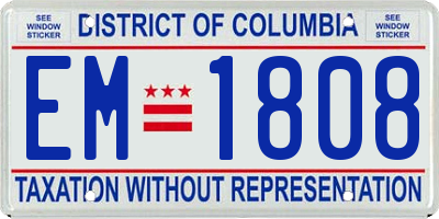 DC license plate EM1808